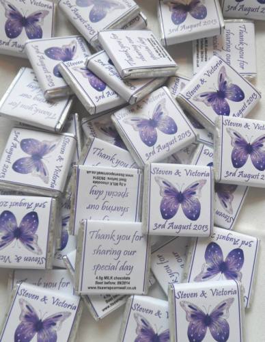 PURPLE BUTTERFLY (white background) - mini 4.5g chocolate favour