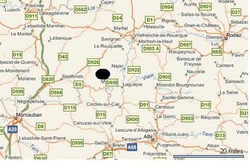 Pech du Fournel location - local map