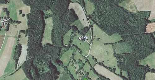 Satellite image of the house and pool