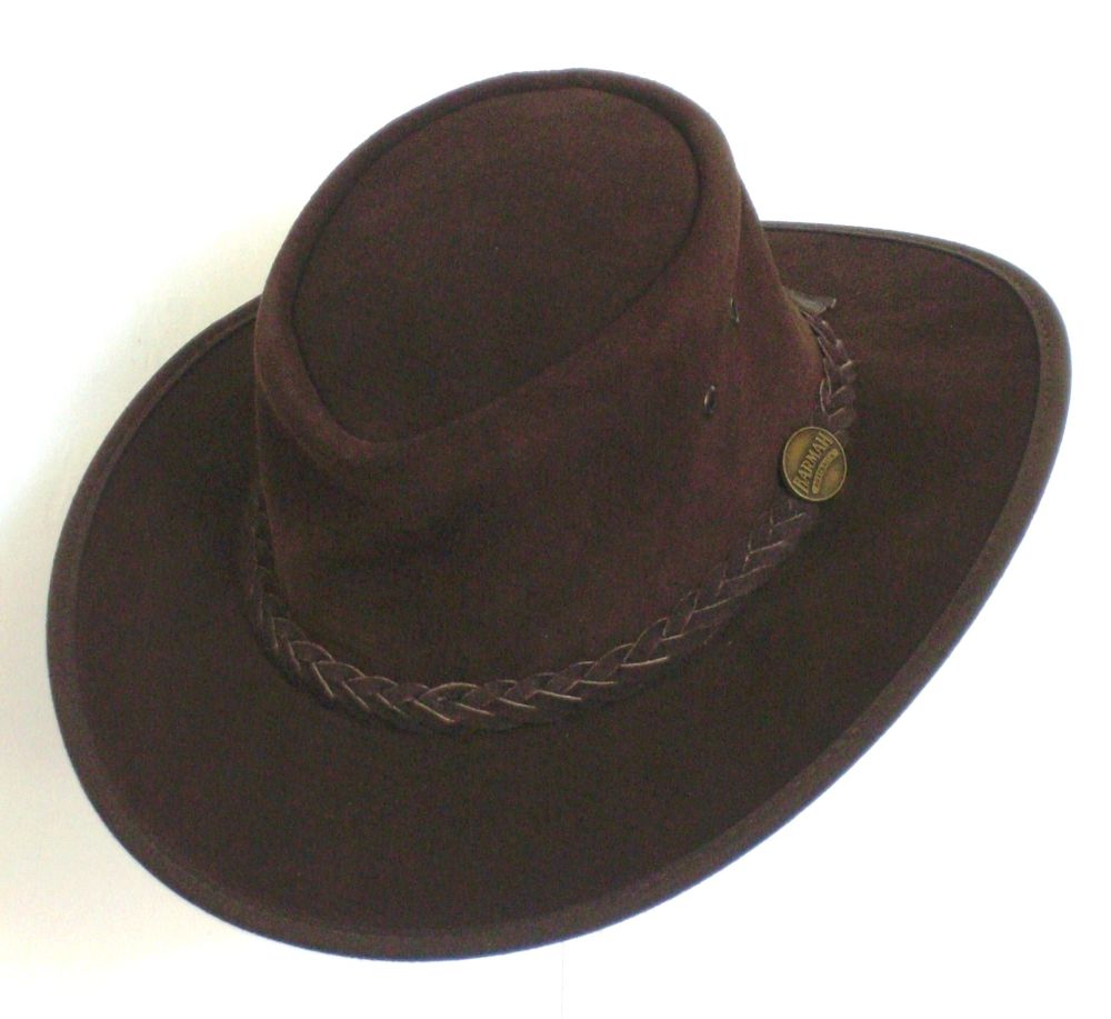 Barmah Brown suede leather hat