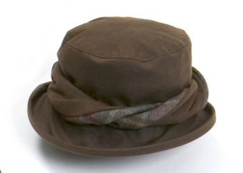 Emma waxed cotton rain hat by Olney