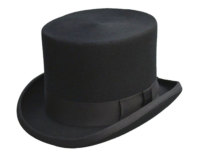 Dentons Black Wool Top Hat