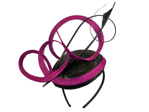 Magenta Pink & Black Pill Hat Maddox F06