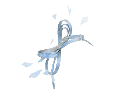 Grey Blue Mist Satin fascinator Maddox F11