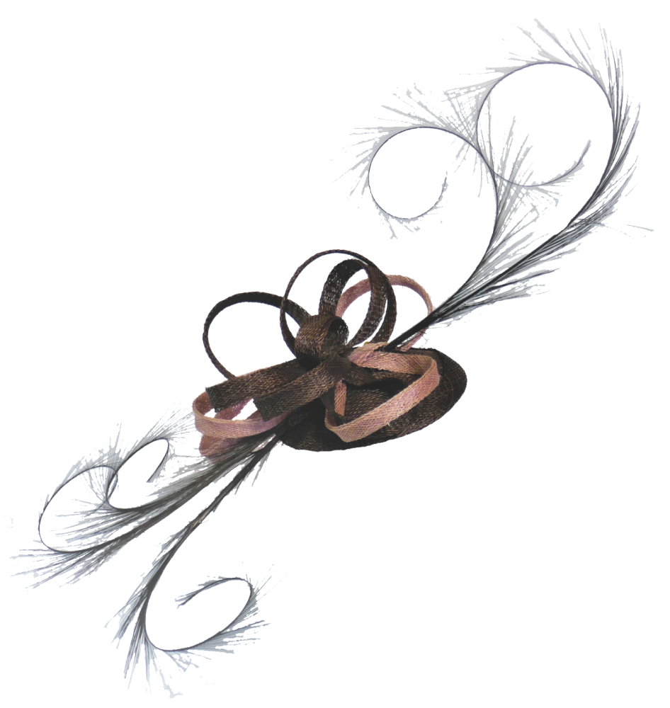 Brown & Dusky pink fascinator on comb HNS-CK