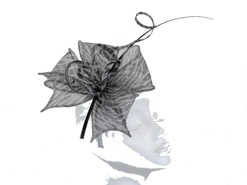 Silver & grey animal print fascinator 13028