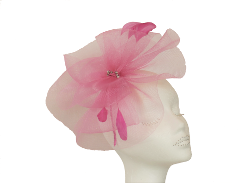 Pink Crin fascinator on band LB-511