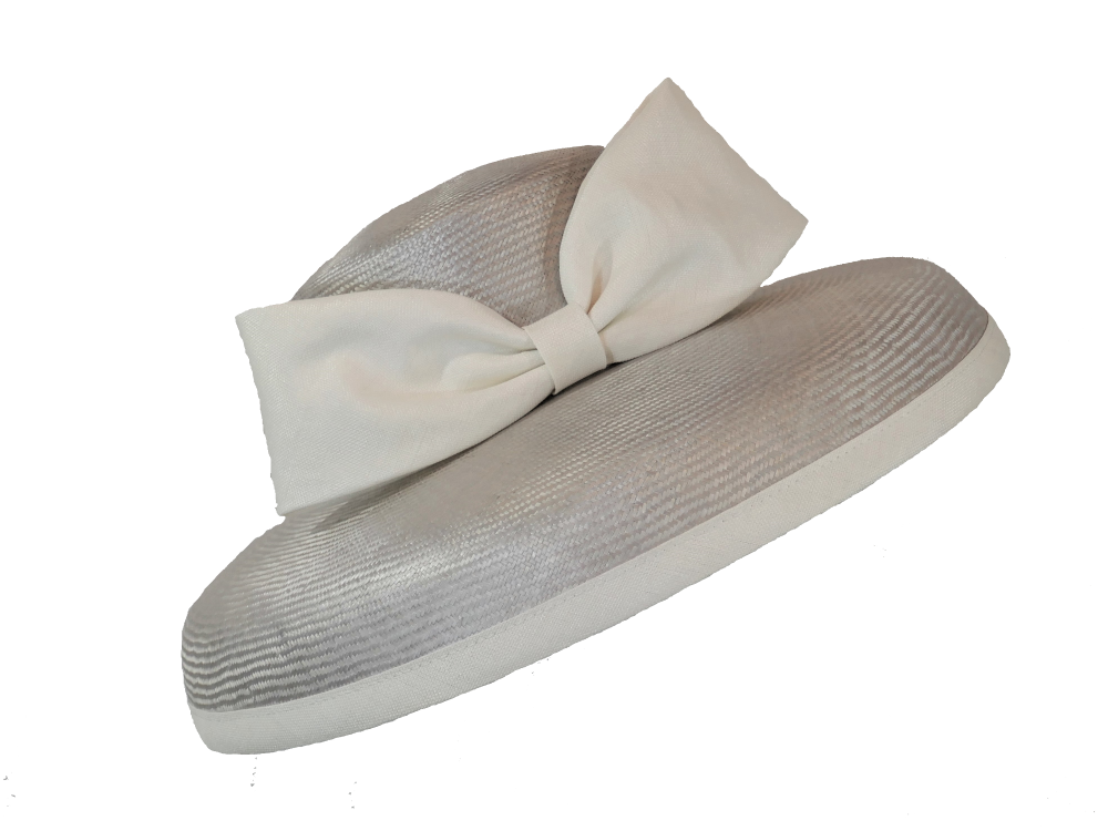 Silver Pearl Grey and Ivory Hat by Whiteley 139/105