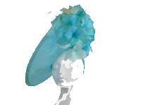 Large Pale Turquoise & Aqua disc Hat FM-755