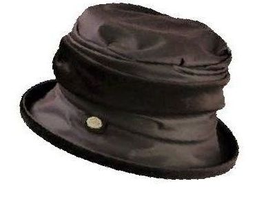 Victoria Brown waxed cotton and velvet rain hat by Olney