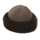 Faux Fur and quilted crown winter hat AW130 Black or Cream