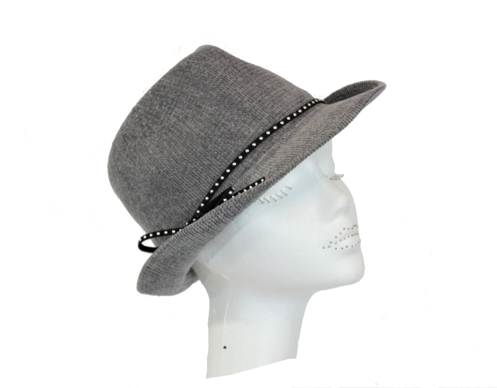 Ladies chenille trilby grey or black OS-167 