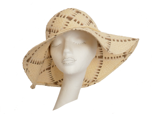 1960's style floppy brim straw hat S43