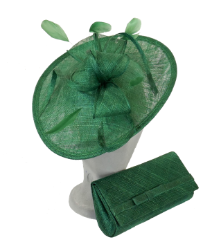 Teardrop shaped disc and matching clutchbag Emerald Green AD1