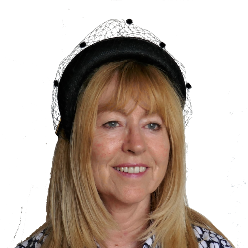 Black headband with veiling trim FM-9325