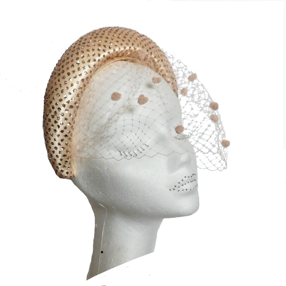 Rose gold headband with veiling HF8
