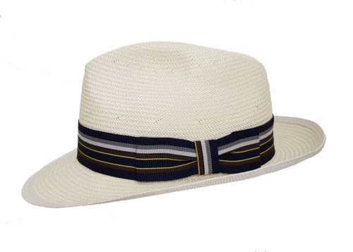 Mayfair Regimental Panama Hat Band 7 - Black multi