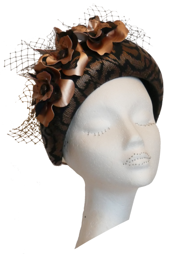 Handmade by Anna at The Beverley Hat Company ANNA-204 - Black & Copper Rose Gold Headband