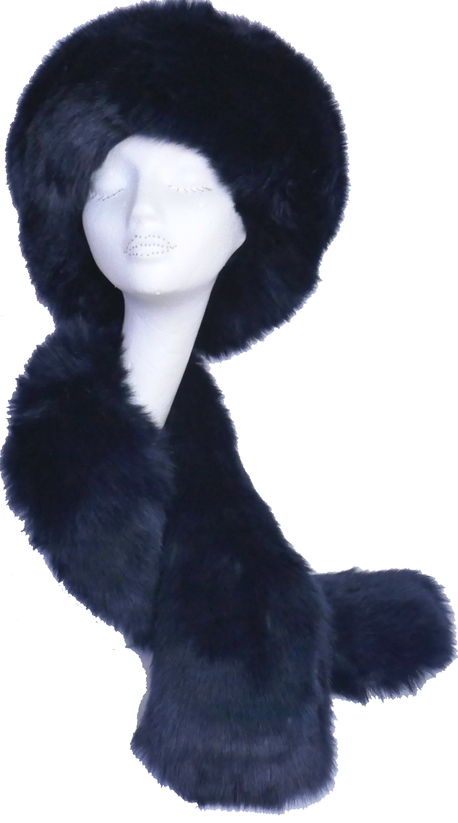 Moscow Large Faux Fur Cossack style hat with matching scarf Navy
