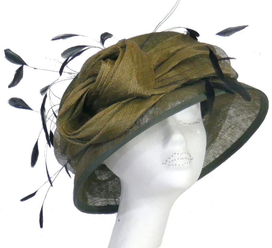 Dark Olive hat by Victoria Ann Millinery VAM-Olive