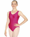 Sleeveless leotard with gathered front