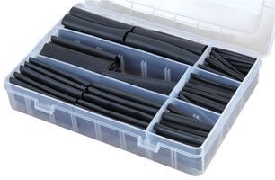 120 Piece Boxed Adhesive Glue Black Heatshrink Assortment Kit 3:1 Shrink Ratio