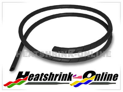 12mm Black Spiral Cable Binding Wrap Per 1 Metre