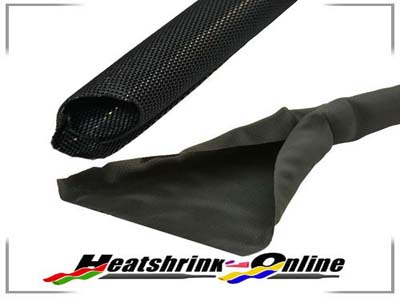 50mm x 2m Diameter Black Wraparound Protective Sleeving