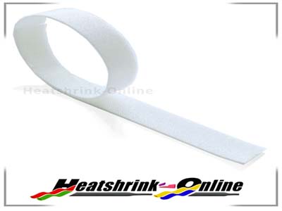 25mm x 1 Metre White Hook 'n' Loop Strapping