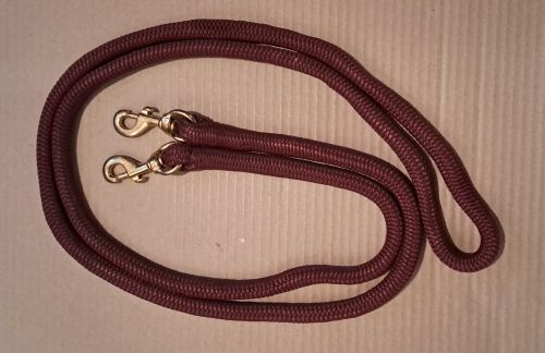 Burgundy rope reins
