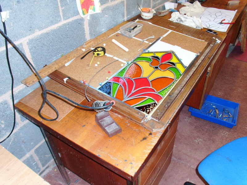 Stained Glass Panel being made
