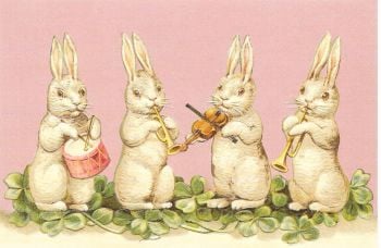 Easter Bunny Bunnys White Rabbit Post Card 3056