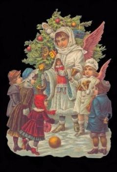 5068GT - Angel Children Victorian Christmas Glitter