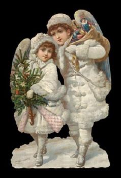 5148GT - Cherubs Snow Angels Christmas Glitter