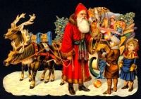 5033GT - Santa Claus Father Christmas Reindeer Glitter