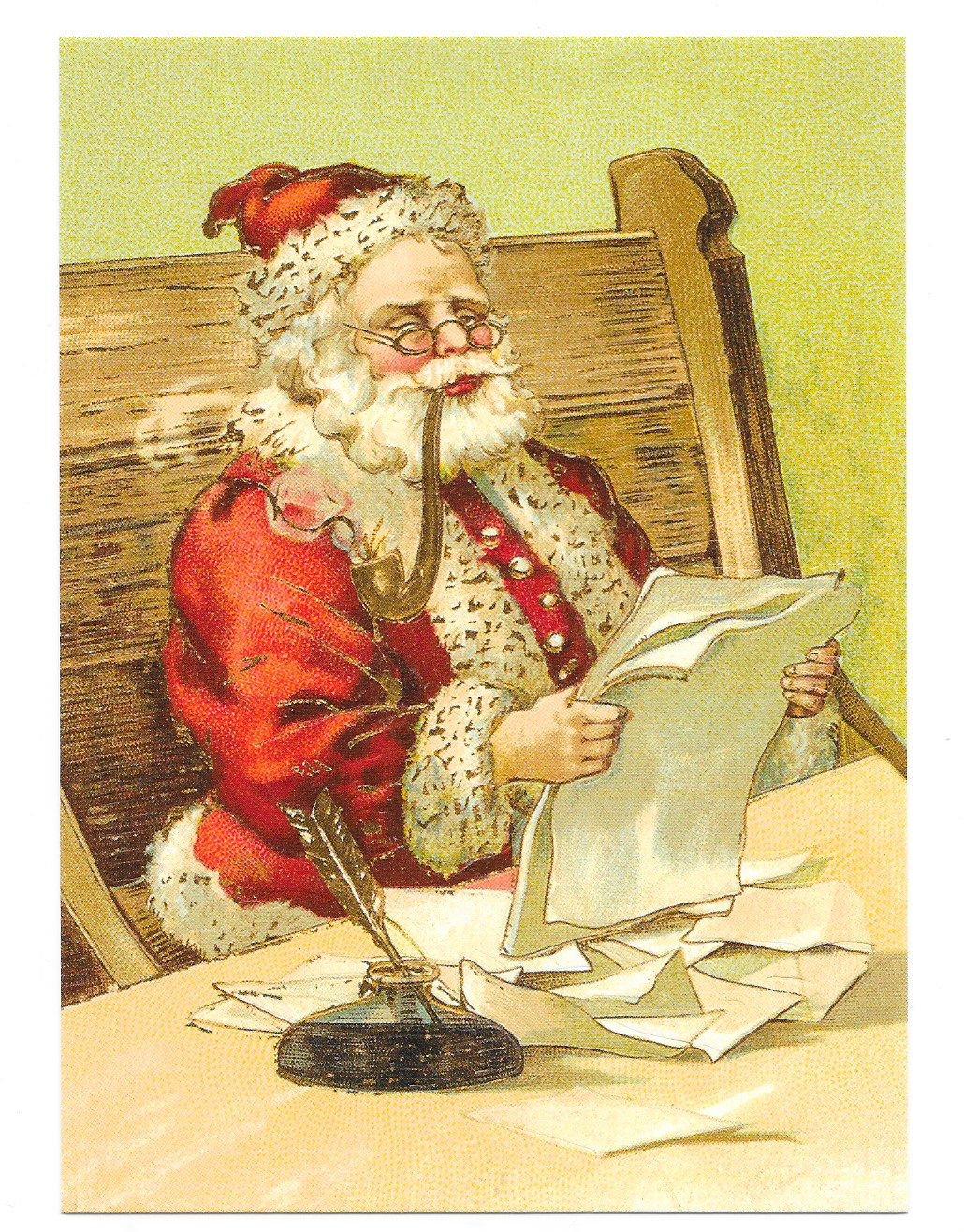 Antique Style Post Card Santa Claus Father Christmas Naughty Or Nice