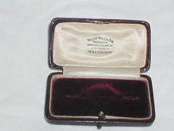Antique red Velvet Brooch Jewellery Display Box Walter Wells & Son