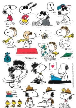 1955 - Snoopy Joe Cool Shultz Charlie Brown Peanuts Scrap Sheet 