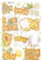 2055 Teddy Bear Bears Balloons Flowers Bride & Groom