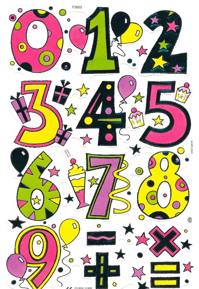 F3001 Foil Decorated Numbers Numerical Number