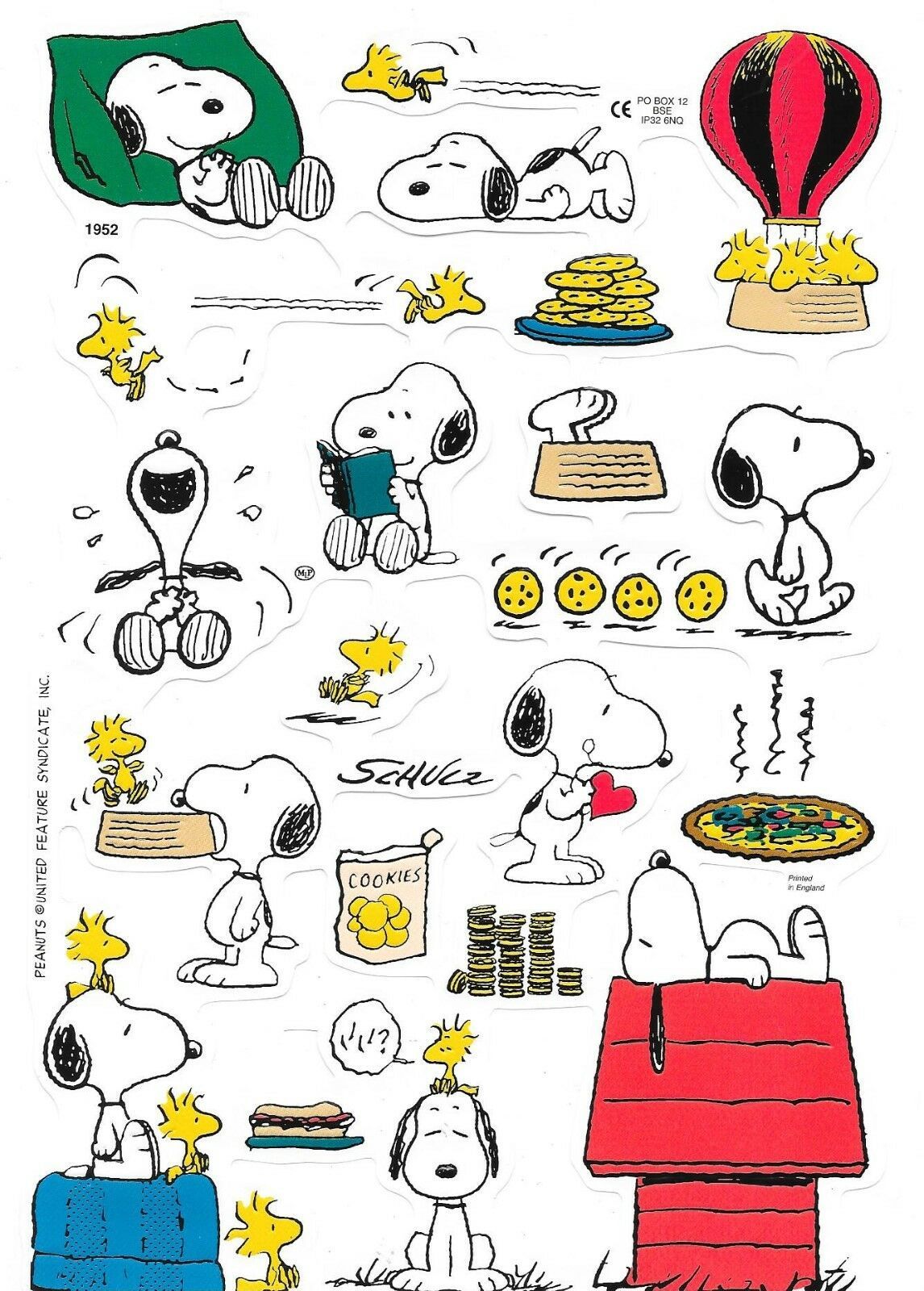  Scrap Set 6.  Snoopy Peanuts Charlie Brown x 4 Sheet