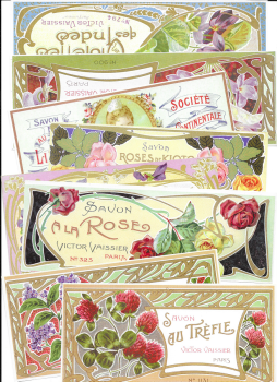 Scrap Set 14.  Art Nouveau Style Perfume Labels x 80 Sheets for Crafts & Decoupage