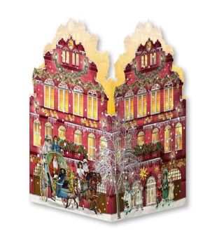 Mini House Advent Calendar Christmas Lantern Victorian Style Glittered 