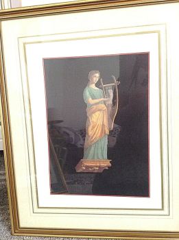 Antique classical print  beautifully framed very decorative one of a set