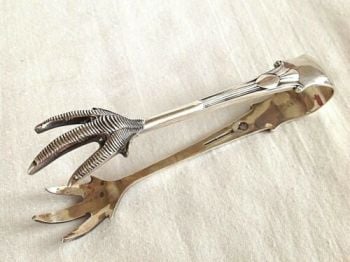 Antique quality Mappin & Webb silver plate sugar nips tongs birds claw talons