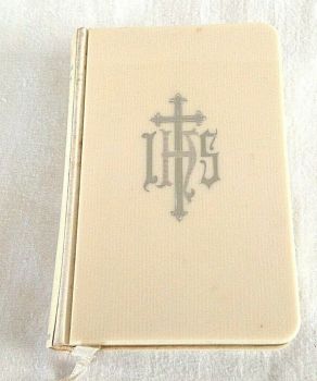 Cream silver writing holy bible vintage prayer book wedding Gift Cambridge books