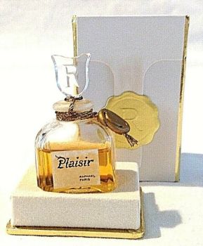 Antique glass perfume bottle Raphael Plaisir Paris boxed sealed with contents
