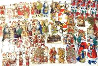 Set 30. Santa Claus Belsnickle x 9 Sheets Father Christmas Victorian Style Scraps Lithograph
