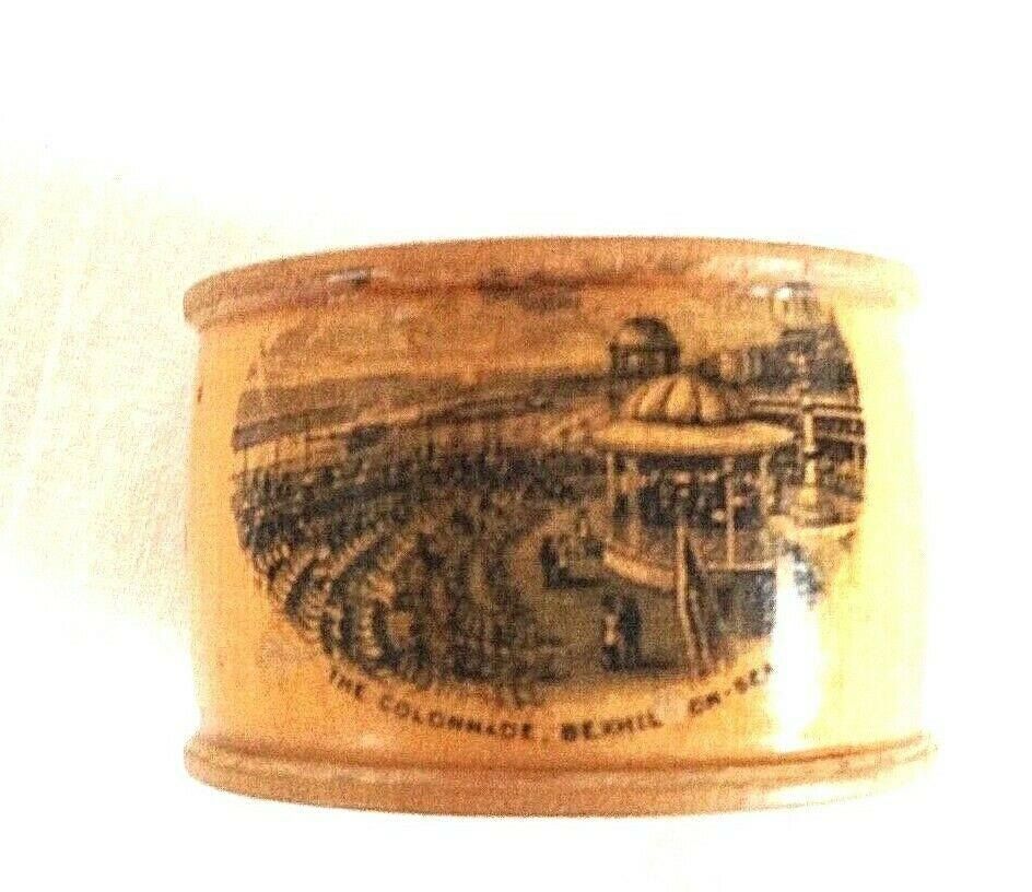 Antique Mauchline ware treen Napkin Ring The Colonnade Bexhill On Sea 