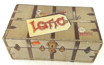 Antique Lotto game miniature suitcase J W S & S Bavaria